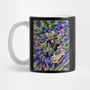 Two Faces Frog On Skateboard color Mug